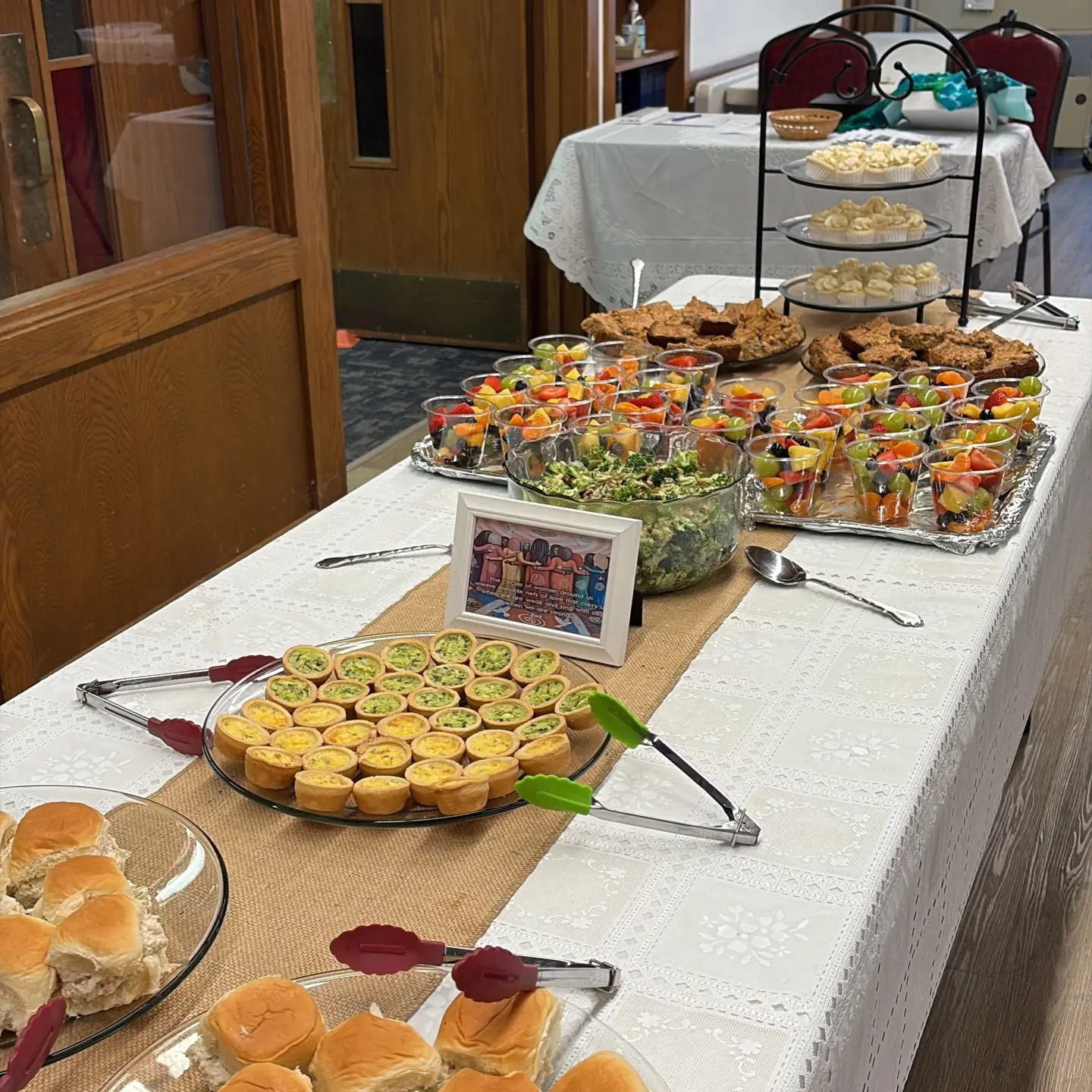 It’s our annual mini retreat at Messiah Lutheran Church in Brownsburg. We’re here to have good food, good conversation, and even a few laughs. #SaturdayMorningRetreat #girlsjustwannahavefun #laughingandcelebrating